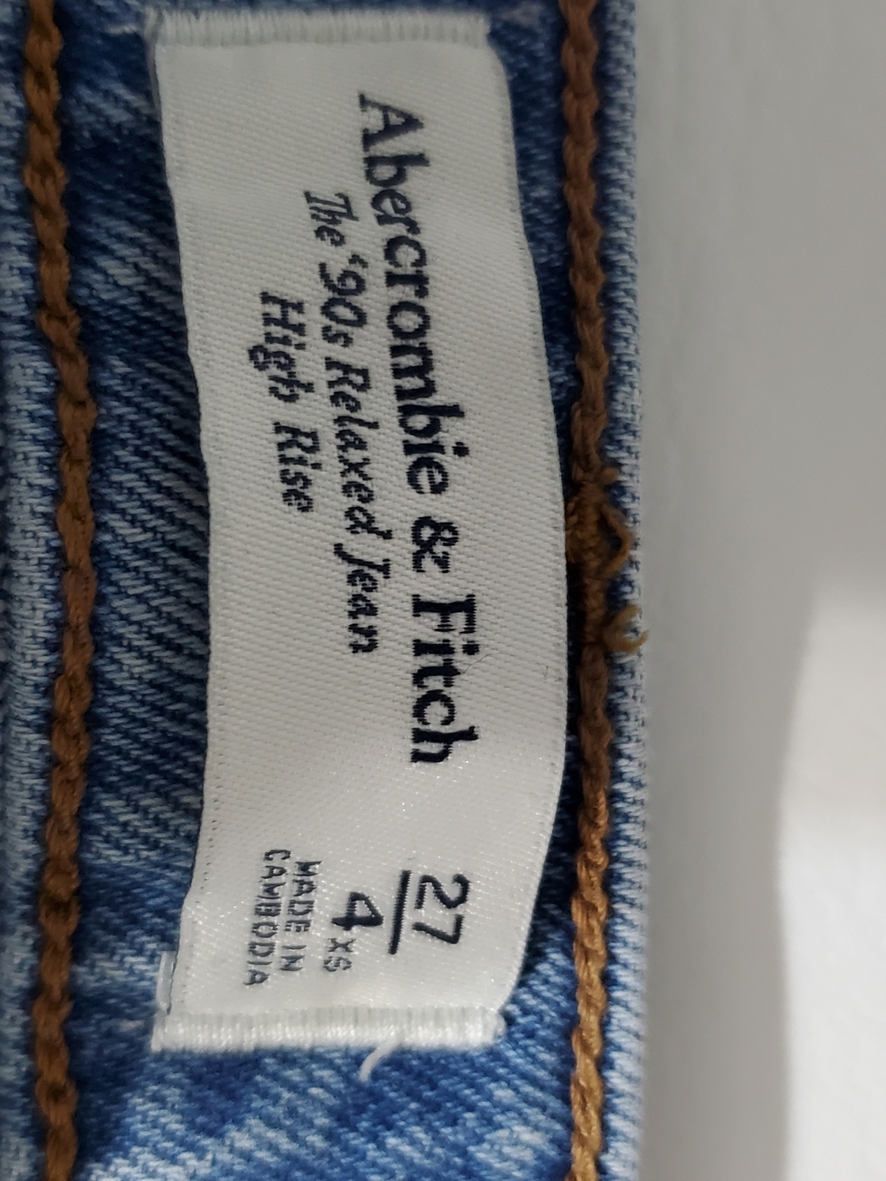 Abercrombie 90s Relaxed High Rise Stone Wash Denim Jeans Raw Hem Women's Sz 27 - Picture 7 of 8